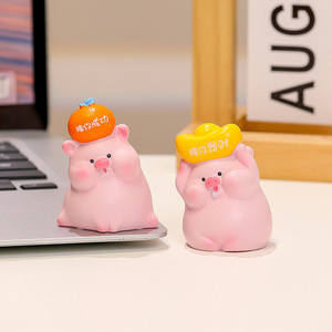Figura Decorativa de Cerdito de la Suerte, 3.9 Pulgadas, Acabado Brillante, Decoración para el Hogar u Oficina, Juguete de Regalo - Product Image 4