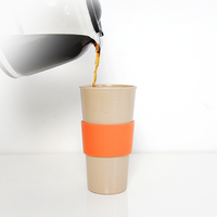 Taza de café termo de fibra de planta de cáscara de arroz de paja de trigo de sublimación única taza de cáscara de arroz orgánico con logotipo impreso