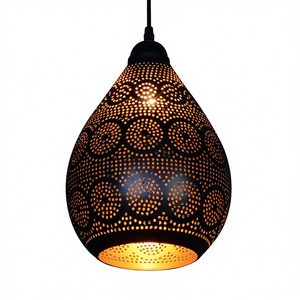 Lustre Bouddha en fer forgé creux d'Asie du Sud-Est, style exotique rétro, pour chambre, salle à manger, hôtel, maison d'hôtes, et décoration de bain de pieds thaïlandais - Product Image 1