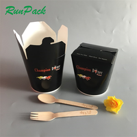 Kotak mie instan Spaghetti nasi cetakan desain kustom tahan minyak 16oz 26oz 32oz