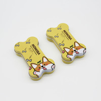 Petites boîtes métalliques rectangulaires en fer blanc personnalisées en forme d'os pour chien, pour chewing-gum, pain, lait, gelée et autres friandises