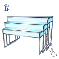 Karunokey — table rectangulaire, équipement de restaurant d'extérieur, avec lumière led, table de buffet