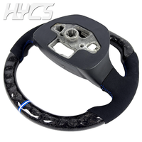 Setir Kemudi Sport LED RPM Berbahan Kulit Serat Karbon Forged Kustom, Cocok untuk Ford Focus MK3 MK4 ST RS