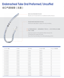 Pilihan Tabung Trakea Oral Preformed High Volume/Low Pressure, Intubasi Oral Rae <span class=keywords><strong>Nasal</strong></span> Rae Preformed 2mm-10mm Steril EOS - Product Image 3