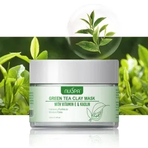 Private Label Natural Matcha Clay Mask Deep Cleansing Brightening Hydrating Green Tea Mud Facial Mask