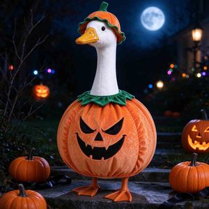 Disfraz de Halloween para Ganso de Porche de 23 Pulgadas, Lindo Disfraz de Calabaza para Ganso, Ropa Personalizada para Mascotas, Decoración de Ropa para Figuras de Cisne de Exterior - Product Image 5