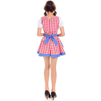 Costume d'Oktoberfest 2 couleurs pour femmes, robe à carreaux en dentelle, robes de soirée, Costume de Cosplay d'halloween pour femmes