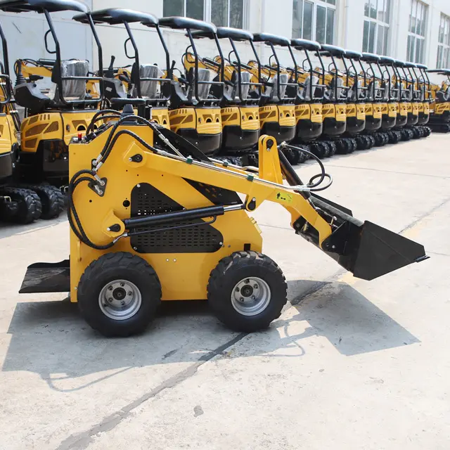 Livraison gratuite Mini Skid Steer Loader EPA Engine Wheels Track Bucket mini roue Skid Steer loader