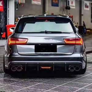 Usine voiture A6 C8 voyage édition S6 Sline fibre de carbone pare-chocs arrière diffuseur séparateurs lèvre avec lumière pour <span class=keywords><strong>Audi</strong></span> A6 S6 C8 2019-2024 - Product Image 6