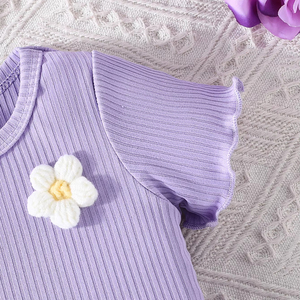 Conjunto Deportivo de Dos Piezas para Niñas, Estilo Casual, Verano, Top Sólido y Pantalones Cortos, Transpirable, Suave, Poliéster/Algodón - Product Image 4