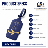 Étiquettes de bagages personnalisées en PU souple, luxueuses, écologiques, faites à la main, couleur personnalisée, résistantes à l'eau, durables, pour avion