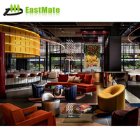 Ensemble de table à manger de restaurant en bois massif moderne pour hall d'hôtel, meubles commerciaux sur mesure