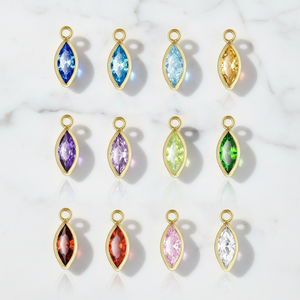 จี้เพชรทรงมาร์คีส์ขนาด 6 มม. 3 เม็ด ชุบทอง 14K รุ่น G60002 สำหรับทำสร้อยคอและเครื่องประดับ - Product Image 1