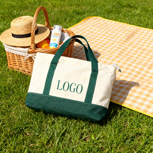 Biểu tượng tùy chỉnh vải Tote Túi nhiệm vụ nặng nề bông tái sử dụng mua sắm Tote bán buôn Vải Tote túi với túi bên trong - Product Image 2