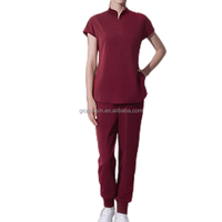 GloriousIn RTS Scrubs 2023 Théâtre Houseman Vétérinaire Uniformes Hommes Gris Vestes Extensible Belle Marque Fermetures À Glissière Koi