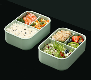 Contenedor de almacenamiento de alimentos seguro para <span class=keywords><strong>microondas</strong></span> de 3 compartimentos de alta calidad, caja Bento de silicona, fiambrera de silicona para niños y adultos - Product Image 6