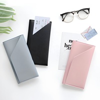 Dompet Paspor Kulit PU Vintage Berkualitas Tinggi dengan Kantong Luar Terbuka, Penutup Kancing Tekan, Multi-warna, untuk Dokumen Perjalanan
