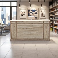 Qianhao - Mobilier de bureau commercial de luxe léger de style médiéval haut de gamme en MDF, ensemble complet, bureau de réception, modèle