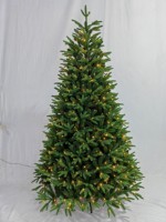 Prix direct usine, OEM personnalisé, arbre de Noël artificiel réaliste et dense, pré-éclairé, LED multicolores, décoration de festival