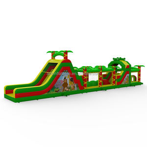 Commercial Kids Fun Run Game Challenge Race Château gonflable gonflable <span class=keywords><strong>de</strong></span> saut Combo Slide <span class=keywords><strong>Jungle</strong></span> Parcours d'obstacles gonflable - Product Image 6