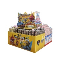 Présentoir de biscuits en carton quantité minimale de commande bas grande taille POS présentoir de palettes au détail super marché chocolat publicité présentoir au sol