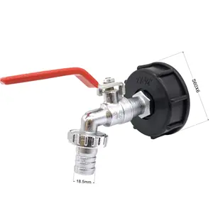 IBC Zinc Alloy Hose Tap Garden Irrigation Water Couplers Hose Pipe Tap S60X6 Thread 3/4 Outlet