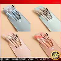 Kit de Pinceaux de Maquillage de Voyage Premium Mini 8 Pièces, Soies Synthétiques Douces, Outils Cosmétiques Essentiels Personnalisables avec Logo