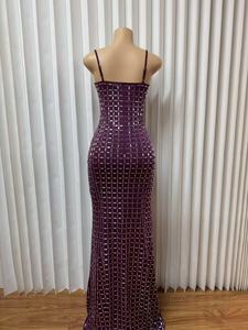 Women's Sequin Grid Maxi Dress <b>Spaghetti</b> <b>Strap</b> Bodycon Formal Evening Gown Dresses Fashion - Product Image 6
