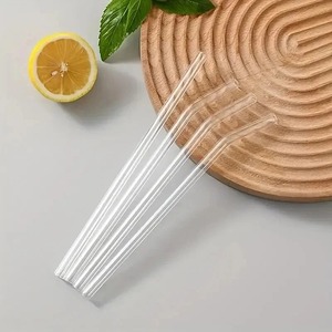 Wholesale Eco-Friendly CE Certified Color and Transparent Reusable Glass <b>Drinking</b> <b>Straws</b> Set <b>for</b> Bar Glasses Beer Accessories - Product Image 2