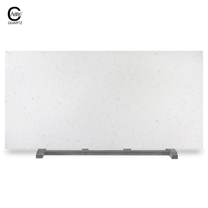 Caxstone Carrara White Quartz Stone Slab Polished Surface Super White Cararra Quartz for Countertops