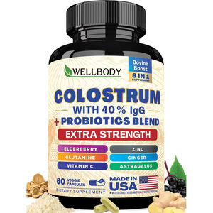 WELLBODY OEM/ODM Marque privée Poudre de <span class=keywords><strong>colostrum</strong></span> bovin avec mélange de probiotiques Vitamines glutamine 8 en 1 <span class=keywords><strong>Capsule</strong></span> de <span class=keywords><strong>colostrum</strong></span> - Product Image 1