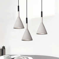 Lampe suspendue conique en ciment de style industriel, luminaire suspendu Wabi Sabi pour salon, hall d'hôtel, décoration intérieure, lustre