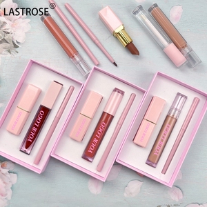 Set de Labiales 3 en 1 de Alta Pigmentación en Empaque Rosa, Marca Privada, Vegano, Brillo Labial, Delineador de Labios en Barra Retráctil - Product Image 3
