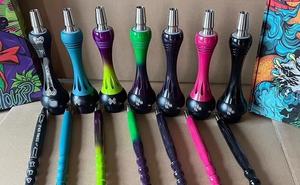 มอระกู่อาหรับ, สีม่วงสดใสเรียงตามตัวอักษรสแตนเลสขนาดกลางท่อเดี่ยว - Product Image 4