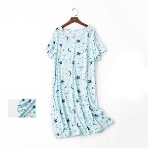 <span class=keywords><strong>Pijamas</strong></span> de verano para <span class=keywords><strong>mujer</strong></span>, ropa de algodón para el hogar de dibujos animados, <span class=keywords><strong>pijamas</strong></span> de cuello redondo de manga corta grandes y bonitos, de punto, para el verano, 2017 - Product Image 1