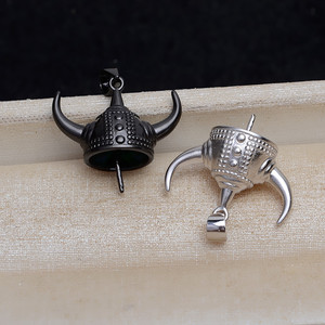 Pendentif en argent S925, accessoire de style baroque, forme polyvalente, perle DIY, démon, taureau, roi, creux, composant de bijoux flottant libre - Product Image 2