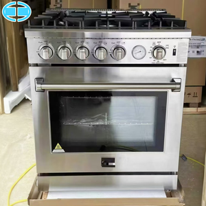 Cuisinière à <span class=keywords><strong>gaz</strong></span> 5 brûleurs, four intégré <span class=keywords><strong>avec</strong></span> compartiment four. Livré <span class=keywords><strong>avec</strong></span> un four à <span class=keywords><strong>gaz</strong></span> <span class=keywords><strong>de</strong></span> 120 L. Convient à la fois pour la maison et le commerce - Product Image 1