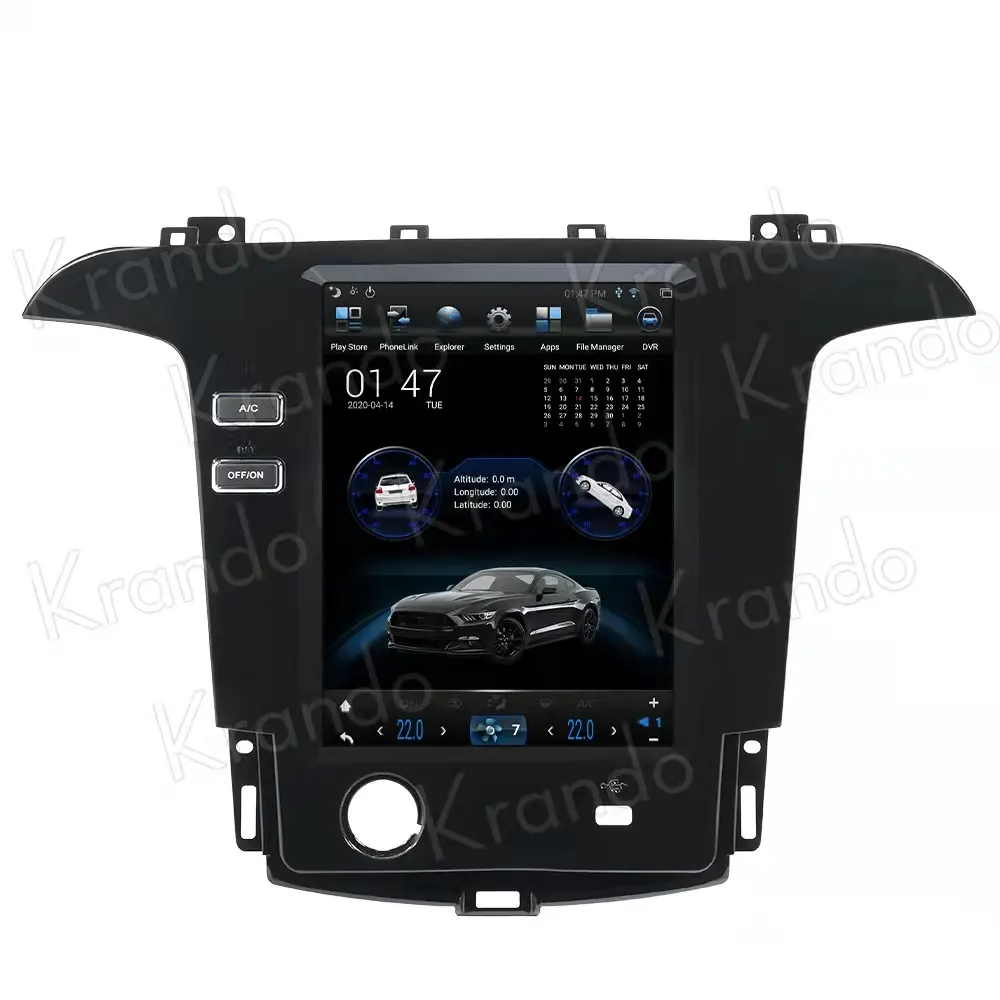 Krando Tesla phong cách màn hình thẳng đứng 10.4 "cho Ford smax S-MAX Galaxy 2005 - 2015 Android xe đài phát thanh chuyển hướng được xây dựng trong Carplay