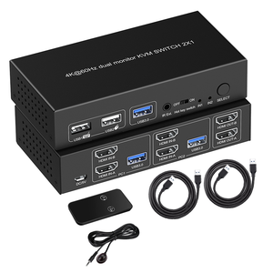 4K60 HDMI Chuyển Đổi 2X1 Với KVM Funtion USB 3.0 Màn Hình Kép 2 Cổng KVM Chuyển Đổi Hỗ Trợ 3D <span class=keywords><strong>Video</strong></span> - Product Image 2