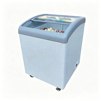 Congélateur horizontal moderne à refroidissement par air, grande capacité, armoire commerciale pour la vente de glaces et de bâtonnets glacés