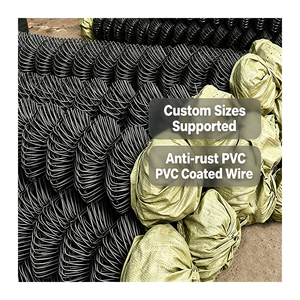Clôtures en treillis métallique diamanté YC en gros, calibre 6, 9, 10, <span class=keywords><strong>prix</strong></span> pour panneaux de 5, 6, 7, 8 pieds, clôtures industrielles en PVC noir à mailles losangées, en vente - Product Image 2