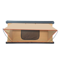 Tente de toit rigide personnalisée à ouverture latérale noire pour camping, avec échelle télescopique et porte zippée cintrée pour SUV