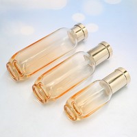 Ensemble d'emballages cosmétiques en verre ambré anti-lumière, forme octogonale, idéal pour sérum anti-âge et crème riche en nutriments