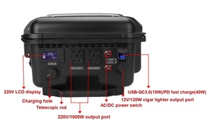 China Supplier 220v 1000w 4144wh Movable Portable <b>Solar</b> Camping <b>Power</b> <b>Station</b> - Product Image 5