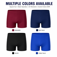 Shorts de bain carrés pour hommes sur mesure, mi-cuisse, en nylon et élasthanne, résistants aux UV, directement de l'usine OEM
