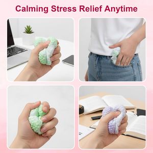 Balles anti-stress sonores et moelleuses, effet peau de glace, jouets sensoriels Fidget, Balle anti-stress, Soulagement de l'anxiété, Balle à presser moulable faite à la main - Product Image 4
