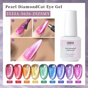 TRIONE OME <span class=keywords><strong>Gel</strong></span> <span class=keywords><strong>de</strong></span> Uñas Magnético Efecto Ojo <span class=keywords><strong>de</strong></span> Gato <span class=keywords><strong>con</strong></span> Cuentas <span class=keywords><strong>de</strong></span> Cristal Reflectantes Neón para Salón <span class=keywords><strong>de</strong></span> Belleza y Suministros <span class=keywords><strong>de</strong></span> Uñas - Product Image 3