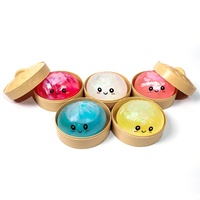 Nouvelle Boîte Mystère Squishy Anti-stress en forme de Boulette à Ruban avec Expressions Mignonnes