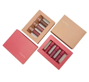 Custom 3 Packs Lipgloss Gift Set Verpakking Slider Lade Doos Prive Afdrukken Met Insert Lade