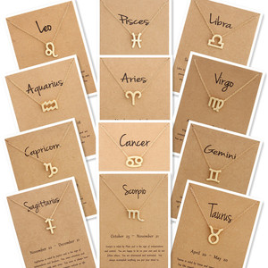 Collar de Moda con Colgante de Aleación Chapado en Oro de 18K, Joyería Géminis, Amuleto Unisex para Amantes de la Astrología, Horóscopo, Aniversario - Product Image 6